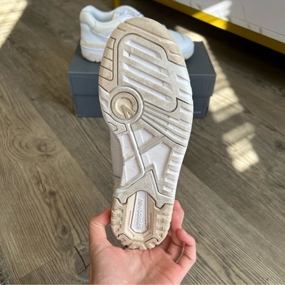 New Balance Cream and White 550 Sneakers - Picture 6 of 6